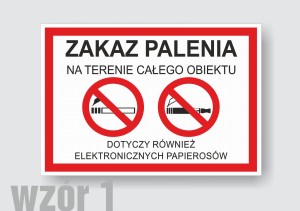 Naklejka zakaz palenia
