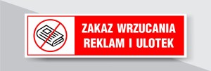 Naklejka zakaz wrzucania reklam