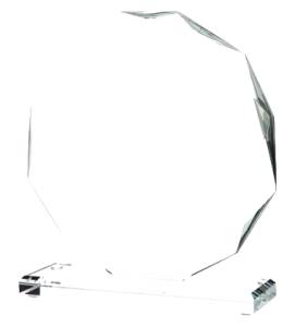 Statuetka szklana grawerowana