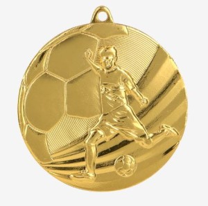 Medal sportowy w trzech kolorach - piłka nożna