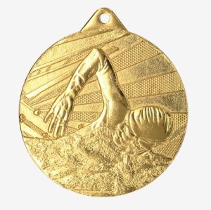 Medal sportowy w trzech kolorach - pływanie