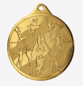 Medal sportowy w trzech kolorach - taniec
