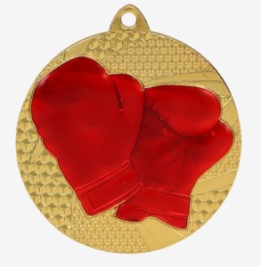 Medal sportowy w trzech kolorach - boks