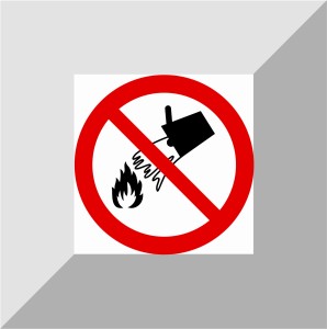 Naklejka zakaz gaszenia wodą 