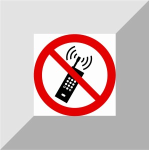 Naklejka zakaz używania telefonów komórkowych