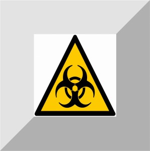 Naklejka ostrzeżenie przed skażeniem biologicznym