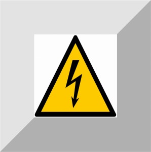 Naklejka ostrzeżenie przed napięciem elektrycznym 