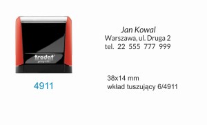 Pieczątka "2"  Printy Line 4911 (38x14mm)