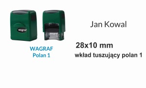 Pieczątka "1" Wagraf Polan 1 (28x10mm)