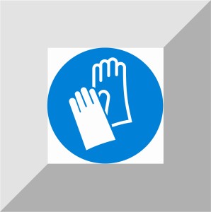 Naklejka nakaz stosowania ochrony rąk