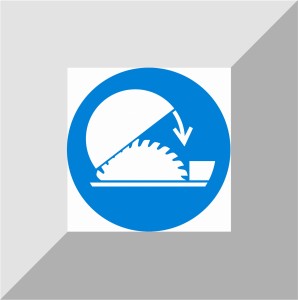 Naklejka nakaz stosowania osłony nastawnej