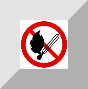 Tablica zakaz używania otwartego ognia, zakaz palenia tytoniu 