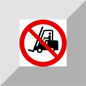 Tablica zakaz ruchu urządzeń do transportu poziomego  