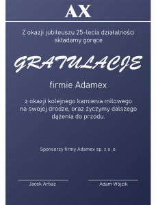 Dyplom jubileuszowy