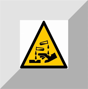 Tablica ostrzeżenie przed substancjami żrącymi 