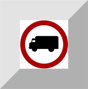 Tablica zakaz wjazdu samochodów ciężarowych 