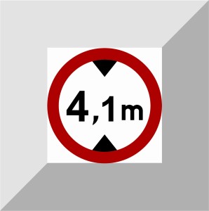 Tablica zakaz wjazdu pojazdów o wysokości ponad 2m 