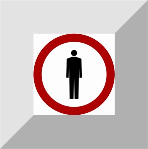 Tablica zakaz ruchu pieszych 