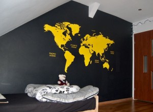 MAPA ŚWIATA naklejka na ścianę 